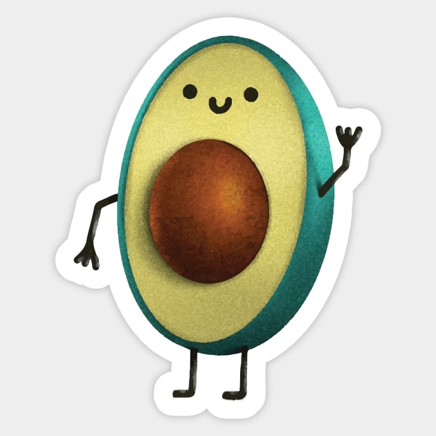 Cude avocado Sticker by Manbex